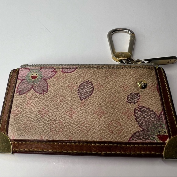 💗LOUIS VUITTON Cherry Blossom Takashi Murakami Monogram Coin Case/Key Ring 🌸🌸 - Picture 8 of 16
